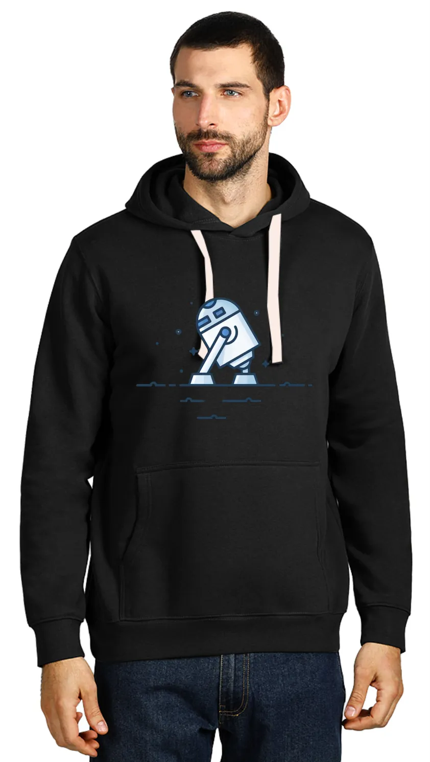 Hoodie crni - R2D2 cartoon walk