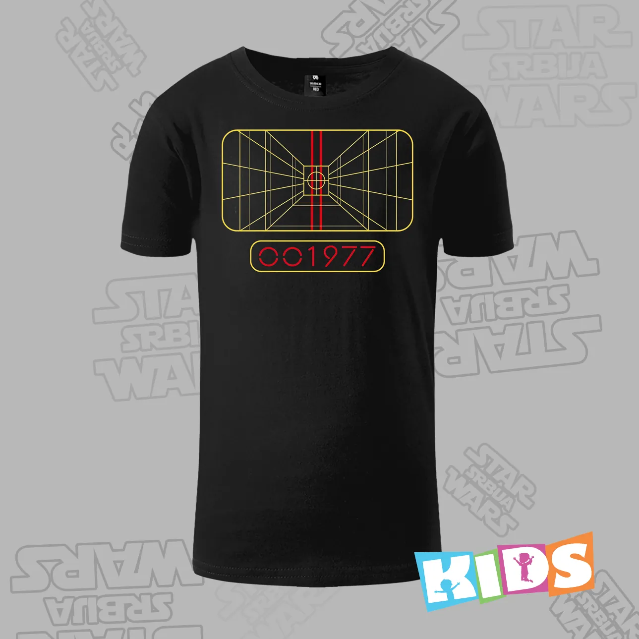 Dečija majica kratkih rukava crna - X-Wing radar