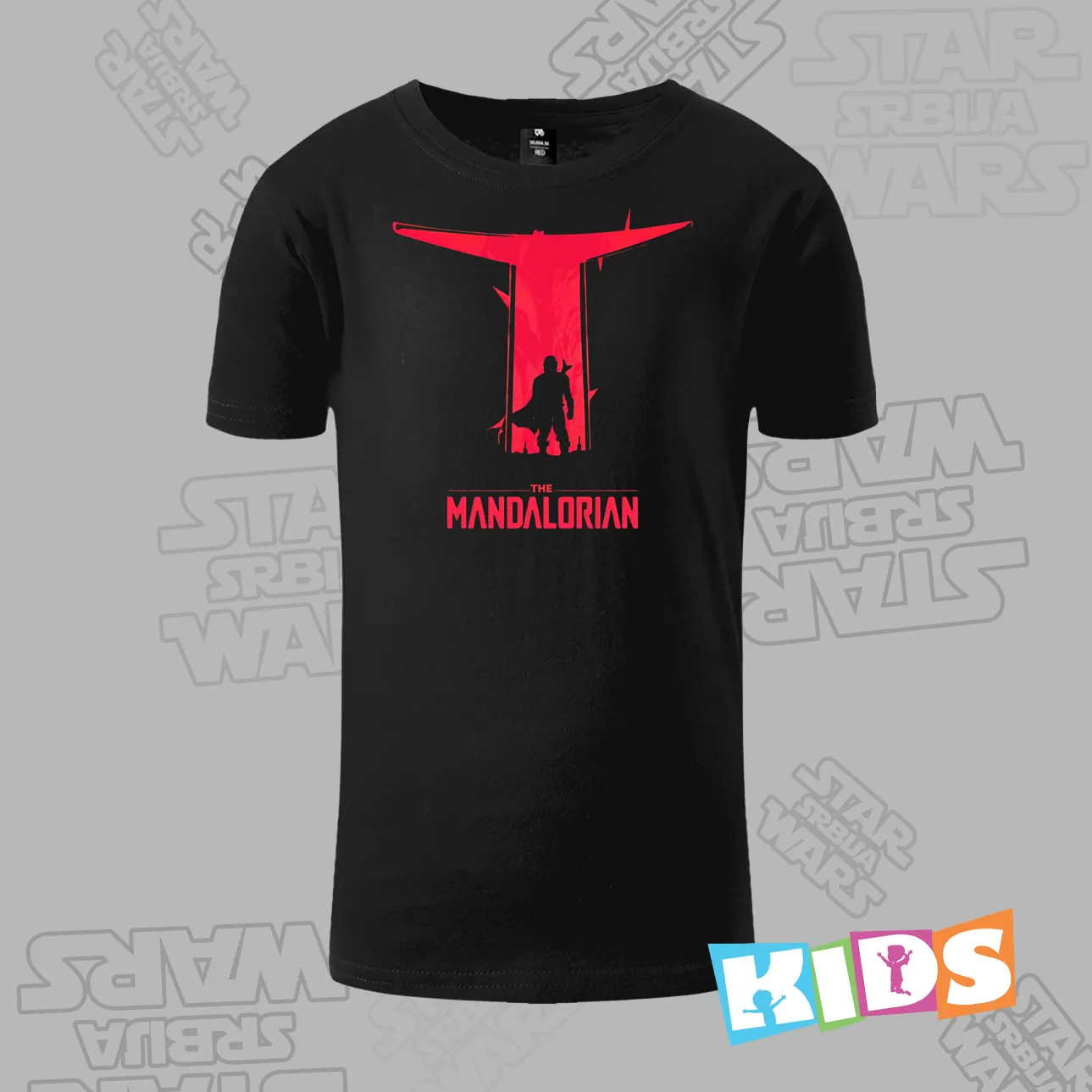 Dečija majica kratkih rukava crna – The Mandalorian