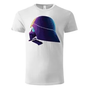 Majica kratkih rukava bela – Darth Vader neon night
