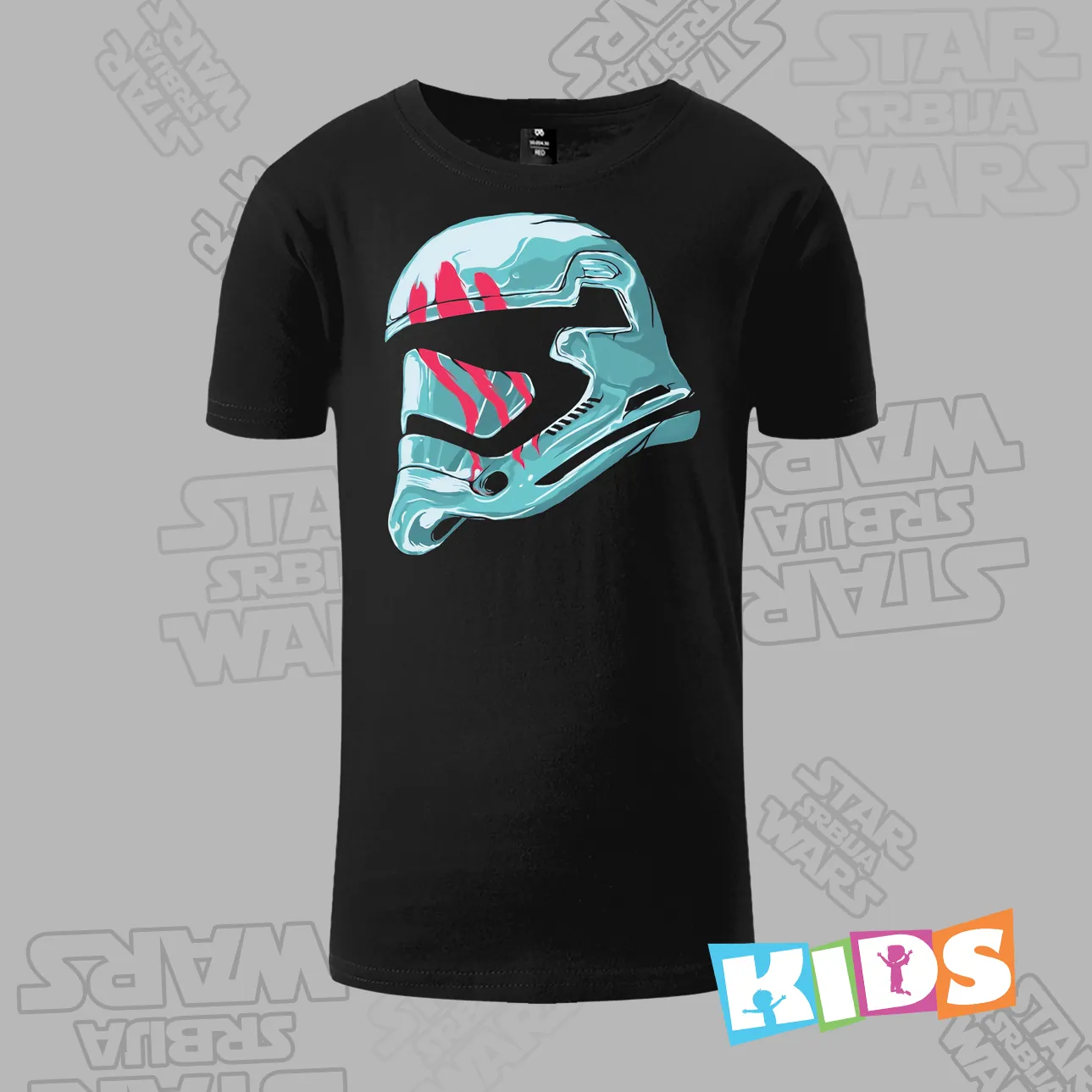 Dečija majica kratkih rukava crna - First Order - Storm Trooper Finn FN-2187