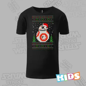 Dečija majica kratkih rukava crna – BB8 droid Xmass