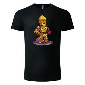 Majica kratkih rukava crna – C-3PO droid cartoonish