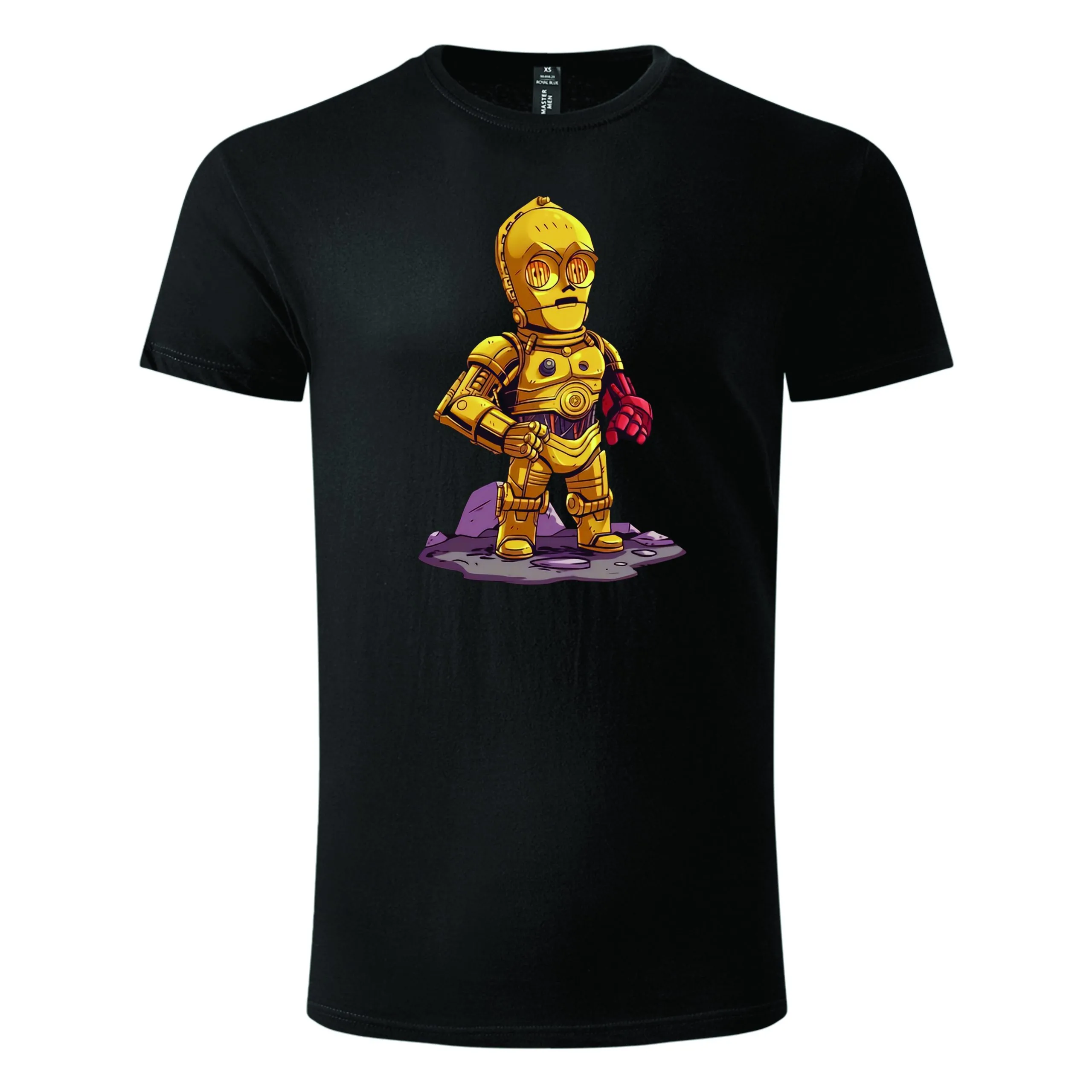 Majica kratkih rukava crna – C-3PO droid cartoonish