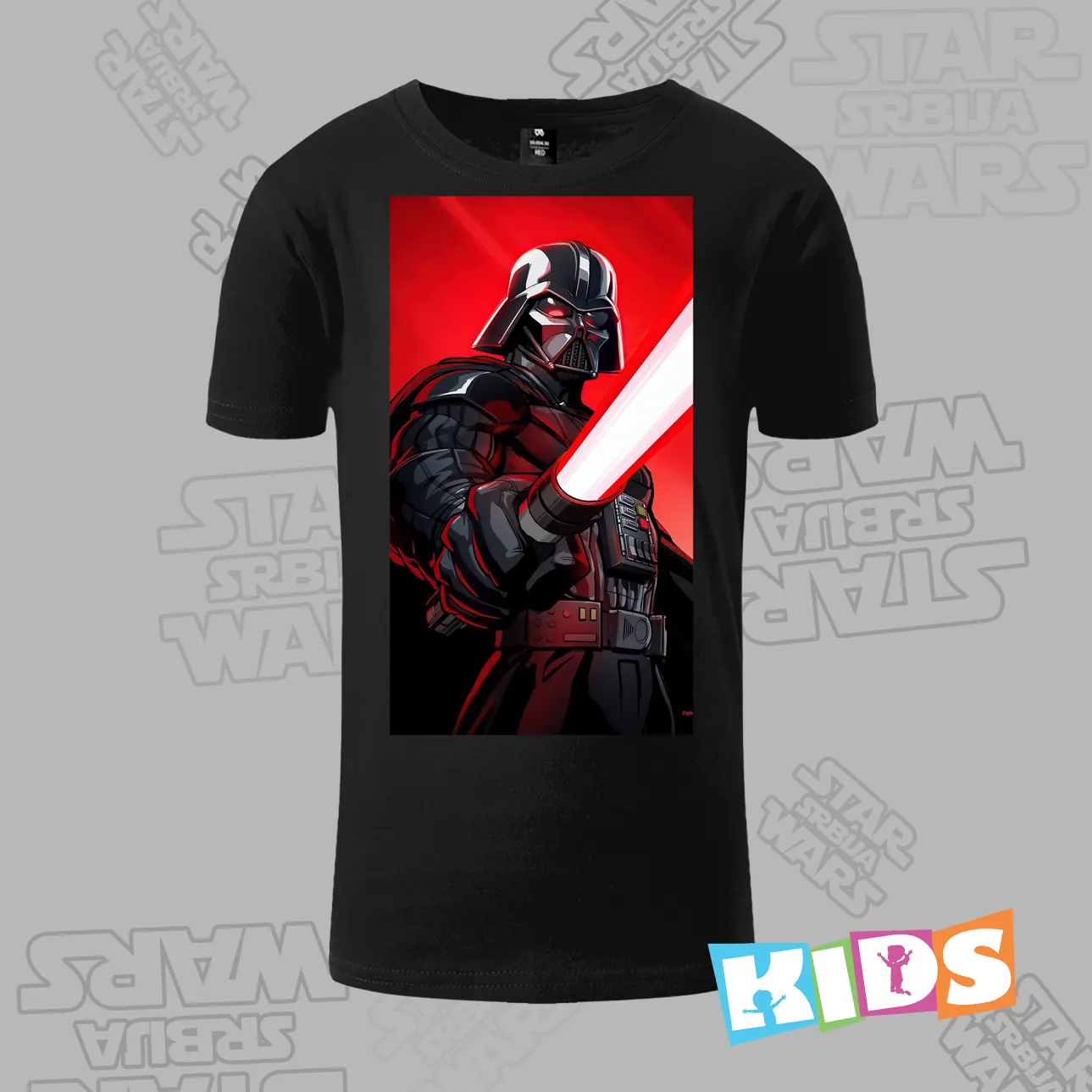Dečija majica kratkih rukava crna - Darth Vader red anger Dečija majica kratkih rukava crna - Darth Vader red anger
