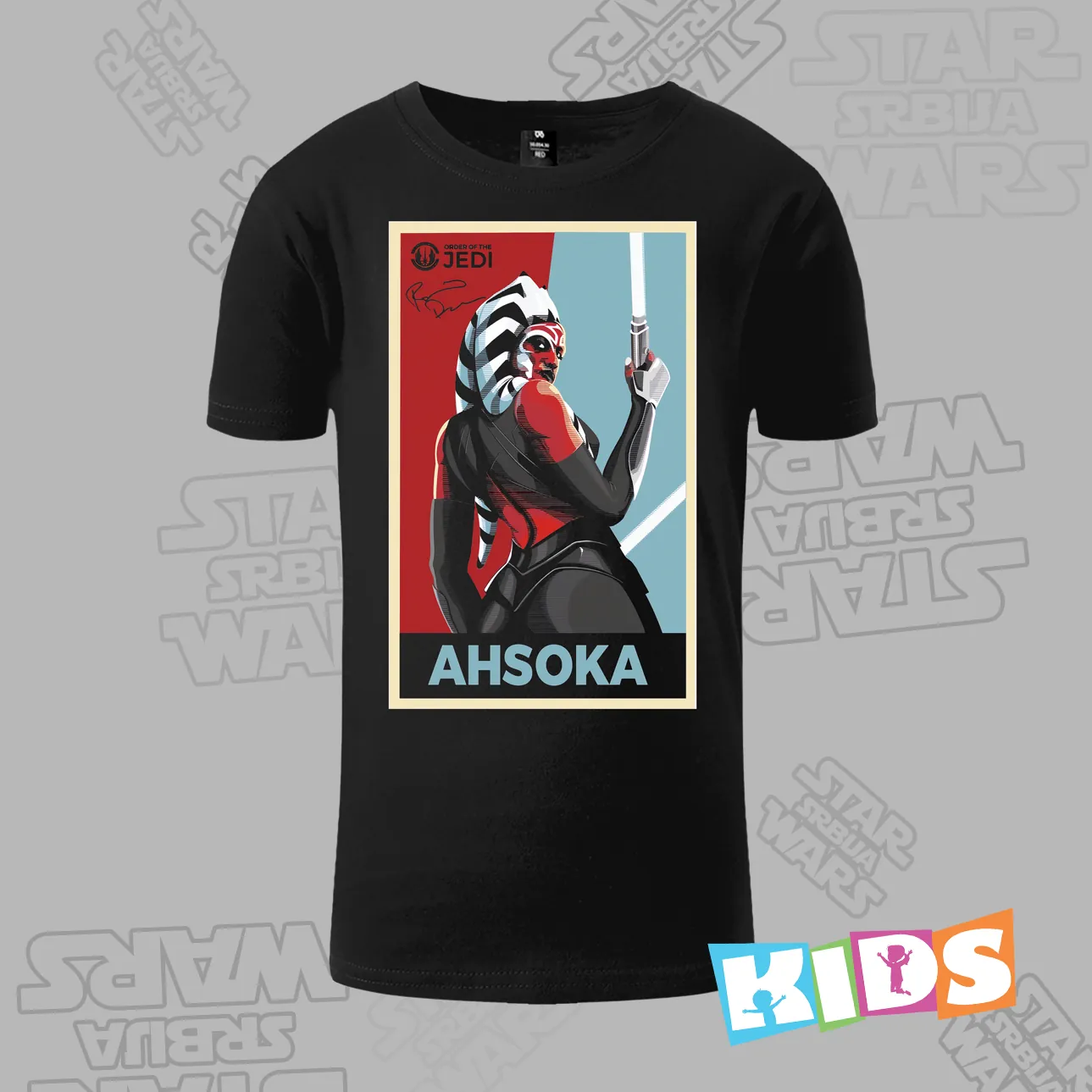 Dečija majica kratkih rukava crna – Ahsoka Tano Dečija majica kratkih rukava crna – Ahsoka Tano