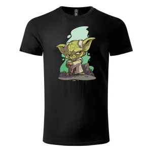 Majica kratkih rukava crna – Old Yoda animated