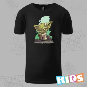 Dečija Majica kratkih rukava crna – Old Yoda animated