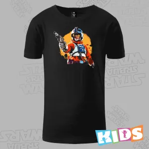 Dečija Majica kratkih rukava crna – Luke Skywalker pilot