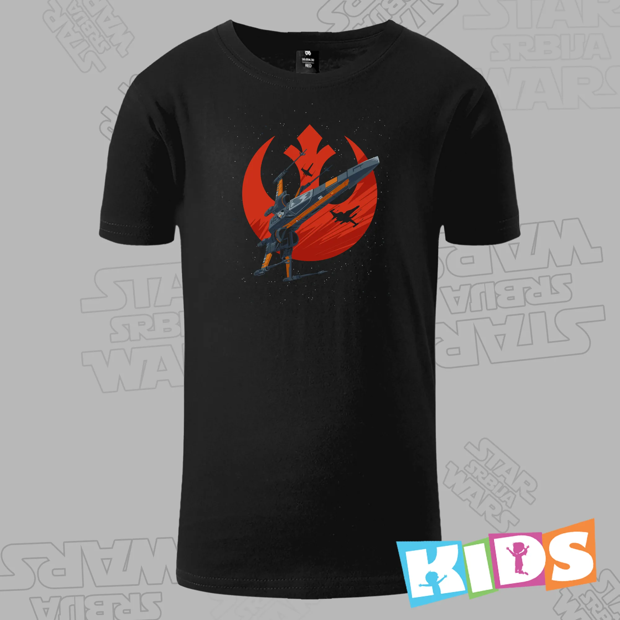 Dečija Majica kratkih rukava crna – X wing rebels