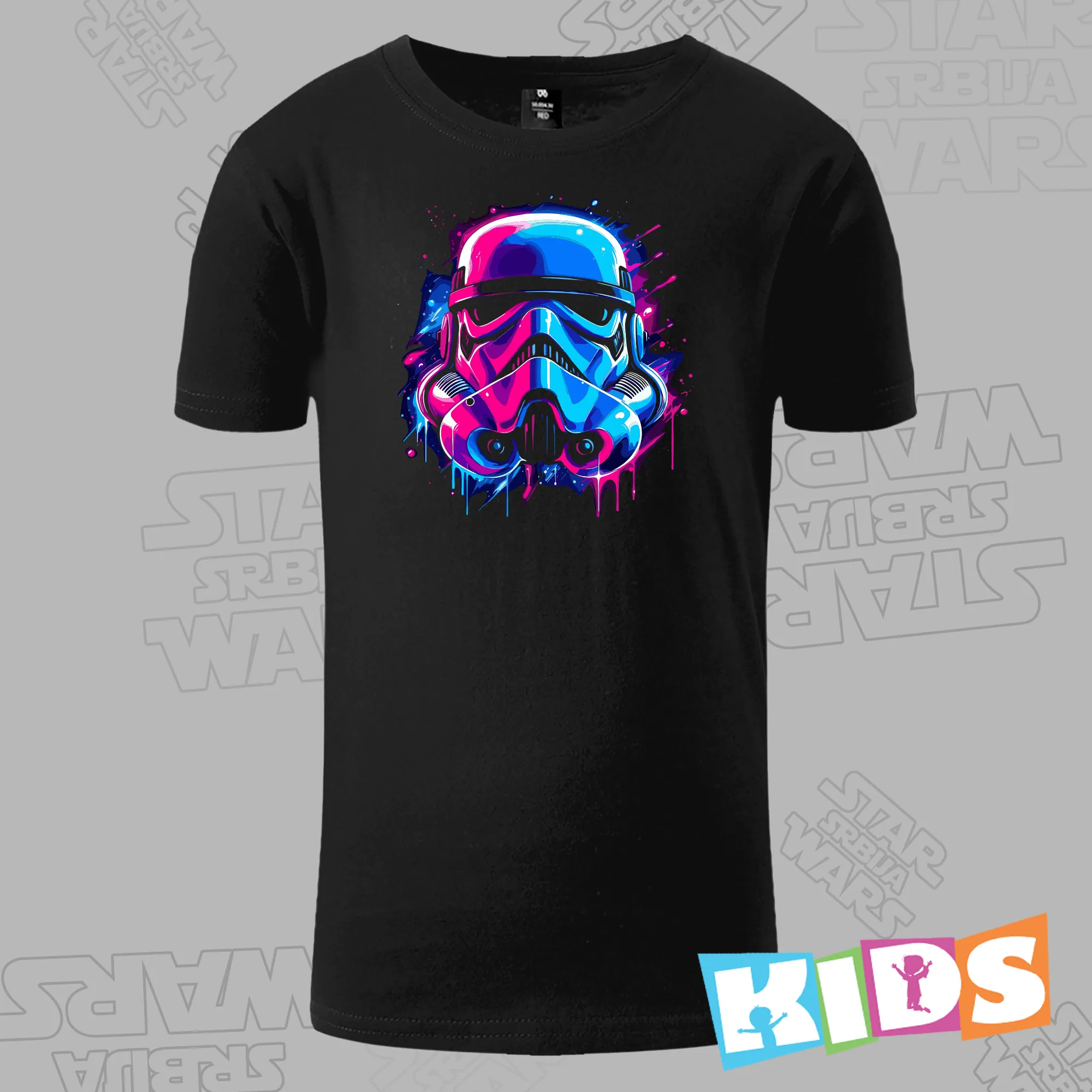 Dečija Majica kratkih rukava crna – Imperial Stormtrooper neon dreams
